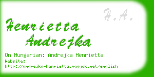 henrietta andrejka business card